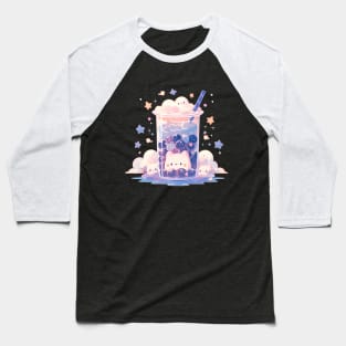 Meowgical Boba Delight: Kawaii Tea and Purrfectly Adorable Cats Baseball T-Shirt